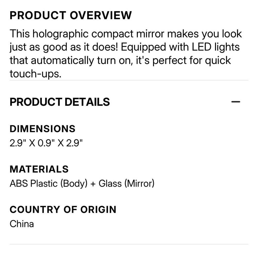 GLAMNETIC LED Compact Magnification Mirror, Holographic - Picture 4 of 4